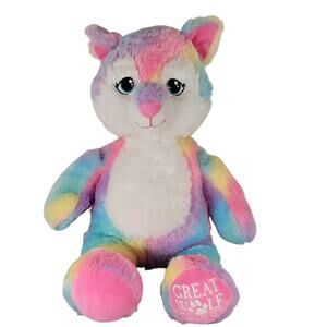 Build-A-Bear Great Wolf Lodge Rainbow Plush Cat 17" Stuffed Animal Toy 2021